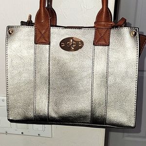 Pewter 3 peace bag set. Crossbody.